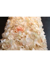 CENTRE DE TABLE FLORAL HORTENSIAS ROSES BLANC/ROSE 30CM X 2M