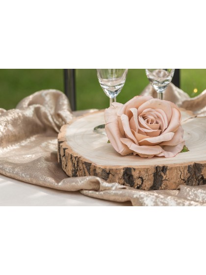 4 TETES DE ROSE ROSE POUDRE DIA 11CM X 6CM