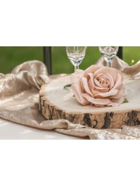 4 TETES DE ROSE ROSE POUDRE DIA 11CM X 6CM