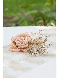 4 TETES DE ROSE ROSE POUDRE DIA 11CM X 6CM