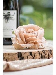 4 POWDER PINK ROSE HEADS DIA 11CM X 6CM