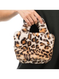 LEOPARD FAKE FUR HANDBAG 