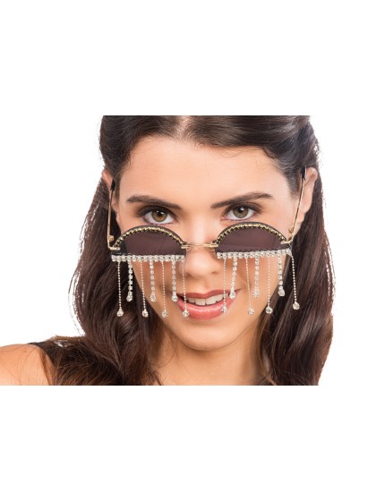 PARTY GLASSES WITH RHINESTONES 14CM X 13.5CM X 7.5CM