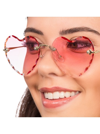 LUNETTES BRANCHES METAL FORME COEUR ROSES 14CM X 14CM X 5.5CM