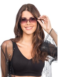 BLACK PLASTIC HEART SHAPED GLASSES 14CM X 14CM X 5.5CM