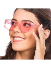 TRANSPARENT PINK GLASSES 14CM X 15CM X 4.5CM