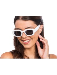 MATT WHITE TEXTURED FRAME GLASSES 14.5CM X 15CM X 4.5CM