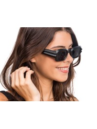 MATT BLACK TEXTURED FRAME GLASSES 14.5CM X 15CM X 4.5CM