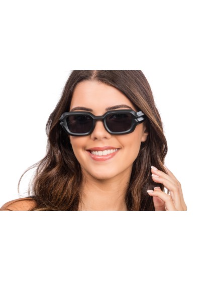 MATT BLACK TEXTURED FRAME GLASSES 14.5CM X 15CM X 4.5CM