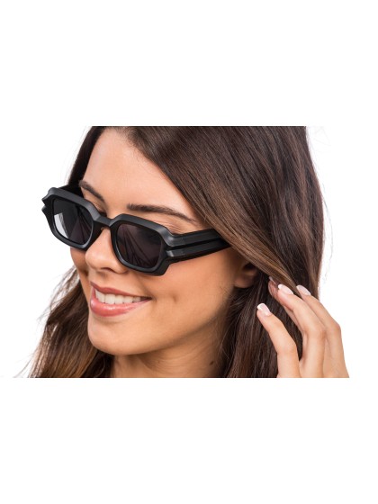 MATT BLACK TEXTURED FRAME GLASSES 14.5CM X 15CM X 4.5CM