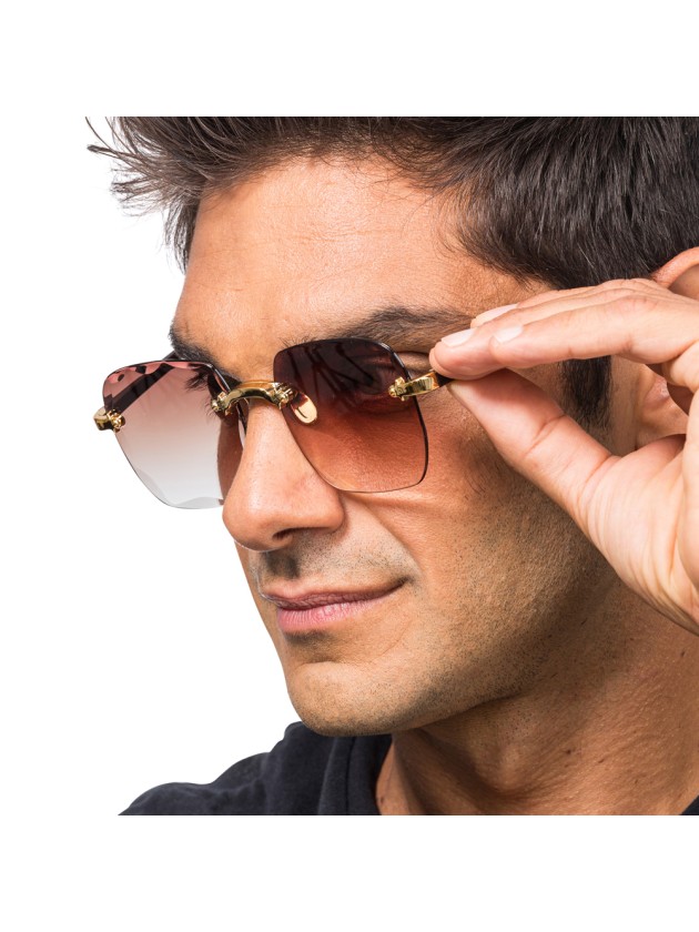 LUNETTES SANS MONTURE VERRES FUMES MARRONS 15CM X 14CM X 5.3CM