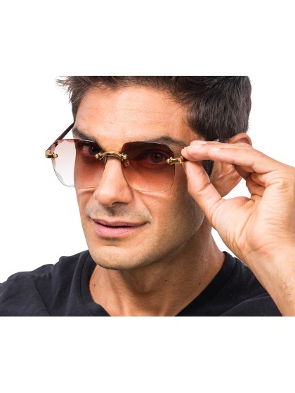 LUNETTES SANS MONTURE VERRES FUMES MARRONS 15CM X 14CM X 5.3CM