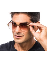 LUNETTES SANS MONTURE VERRES FUMES MARRONS 15CM X 14CM X 5.3CM