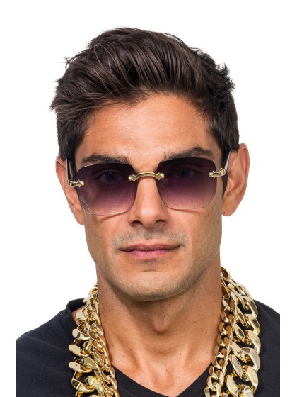 LUNETTES SANS MONTURE VERRES FUMES NOIRS 15CM X 14CM X 5.3CM