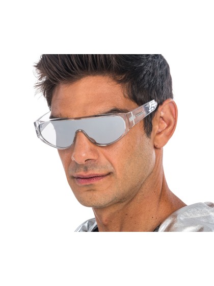 TRANSPARENT FRAME MIRROR EFFECT LENSES GLASSES 15CM X 15CM X 4.8CM