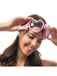 LUNETTES MASQUE MONTURE ROSE FORME COEUR 20CM X 7.5CM