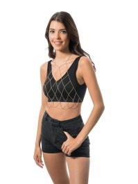 GOLD BODY CHAIN GEOMETRIC SHAPE ONE SIZE