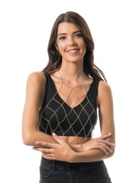 BIJOU DE CORPS FORME LOSANGE OR TU TU