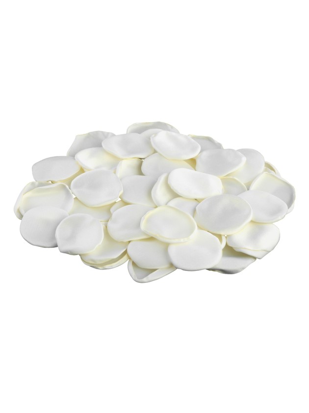 BAG OF 400 IVORY SATIN ROSE PETALS ENV 3CM X 4CM