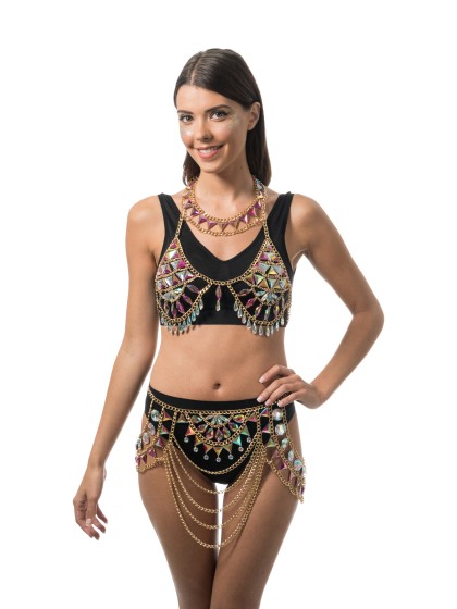 PINK DIAMONDS FESTIVAL BIKINI SKIRT ONE SIZE