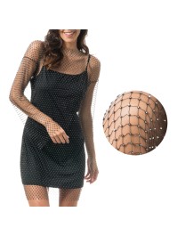 ROBE FESTIVAL MAILLE RESILLE ET STRASS NOIR TU