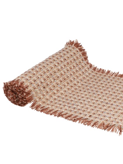 CAMEL /METAL COPPER XMAS TWEED TABLE RUNNER 30CM X 3M