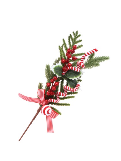 TIGE BRANCHAGE BAIES ROUGES MM CANDY STRIPES 15CM X 7CM X 55CM