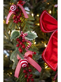 TIGE BRANCHAGE BAIES ROUGES GM CANDY STRIPES 15CM X 7CM X 80CM