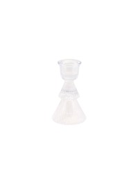 CLEAR GLASS TAPER CANDLEHOLDER TREE SHAPE DIA 6CM X 10CM