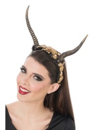 GOLDEN FLOWERED HORNS HEADBAND 35CM X 28CM X 5CM