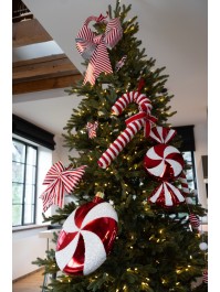 BOULE DE NOEL XL A SUSPENDRE CANDY STRIPES 38.1CM X 7.6CM X 48CM