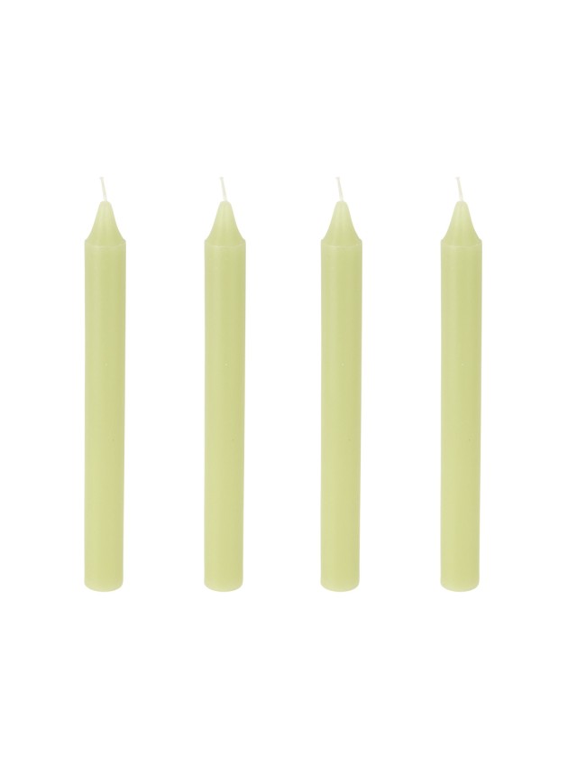 SET 4 BOUGIES FLAMBEAUX VERT NENUPHAR DIA 2CM X 20CM