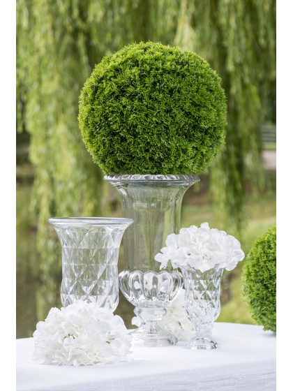 BOULE DECO CYPRES VERT A ASSEMBLER DIA 33CM