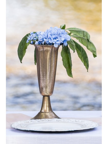 MAJESTIC BRUSHED MATT GOLDEN VASE DIA 13.5CM X 30CM