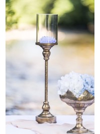 PORTE BOUGIE SUR PIED MAJESTIC OR MAT BROSSE DIA 12.5CM X 61CM