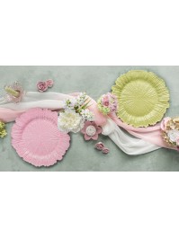 SOUS-ASSIETTE PP RELIEF FLORA VERT NENUPHAR DIA 33CM