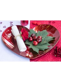 2 RONDS DE SERVIETTE ROSE ROUGE 6CM X 8CM X 8CM