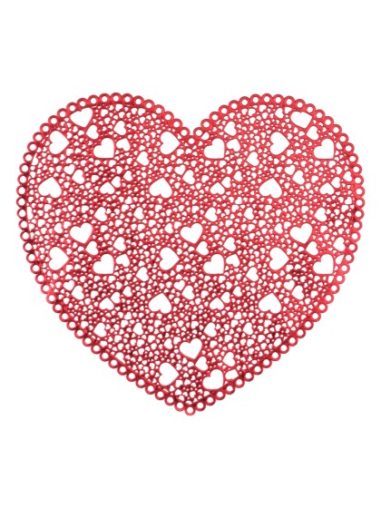 PVC RED HEARTS PLACEMAT 41CM X 39CM