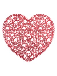 PVC RED HEARTS PLACEMAT 41CM X 39CM