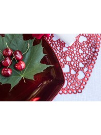 PVC RED HEARTS PLACEMAT 41CM X 39CM