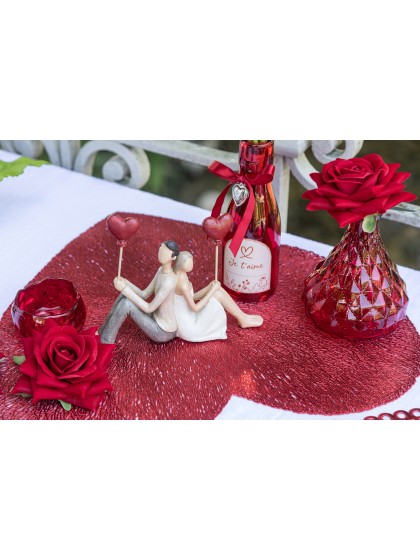 PVC RED HEART SHAPE PLACEMAT 38CM X 38CM