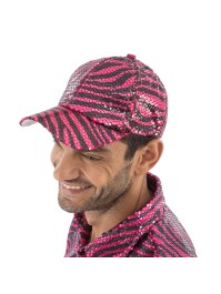 CASQUETTE TIGRE ROSE A SEQUINS TU