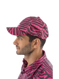PINK TIGER PRINT CAP WITH SEQUINS ONE SIZE