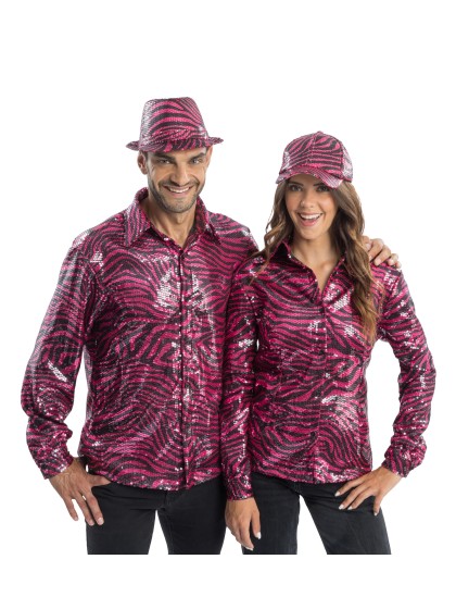 CASQUETTE TIGRE ROSE A SEQUINS TU