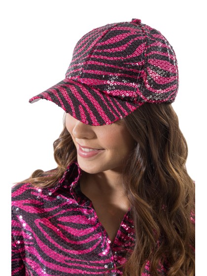 CASQUETTE TIGRE ROSE A SEQUINS TU