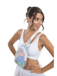 SAC BANDOULIERE IRISE ARGENT 17.5CM X 5CM X 34CM