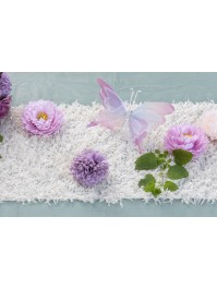 CHEMIN DE TABLE PLUMETTES IVOIRE 28CM X 3M