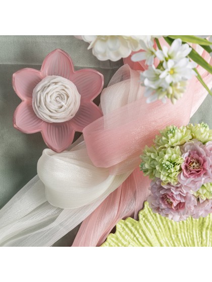 PINK GLIMMER TABLE RUNNER 28CM X 3M