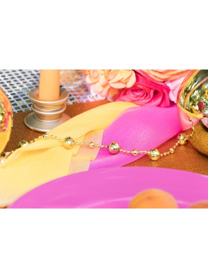 YELLOW GLIMMER TABLE RUNNER 28CM X 3M