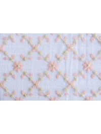 GOLDEN PINK FLOWERS CHRISTY EMBROIDED TABLE RUNNER 25CM X 3M